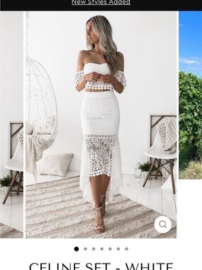 White Crochet High-Low Lace Skirt — Feminine Summer Staple